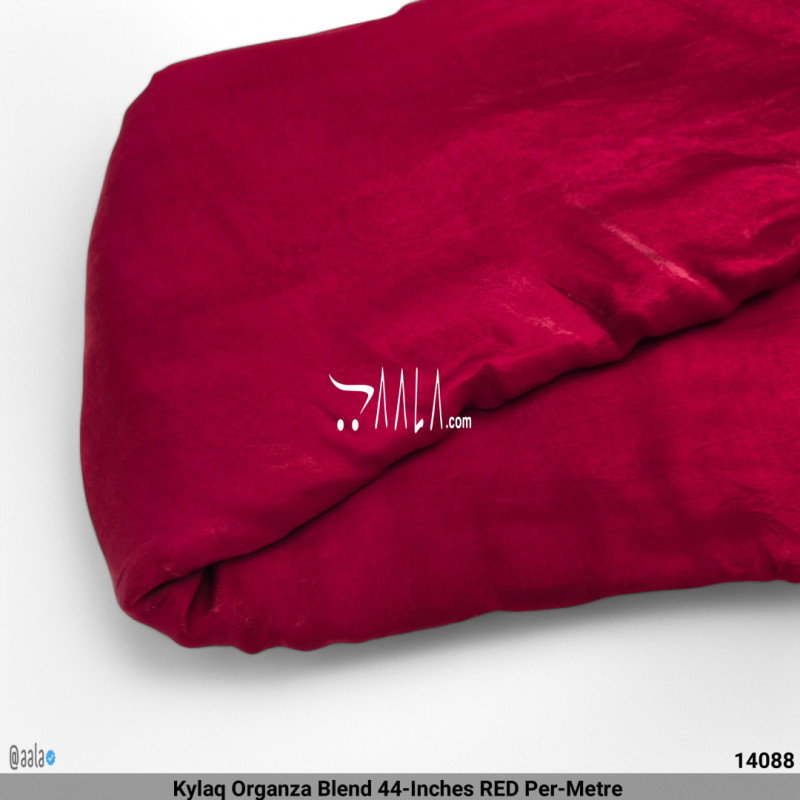 Kylaq Organza Blend 44-Inches RED Per-Metre 
