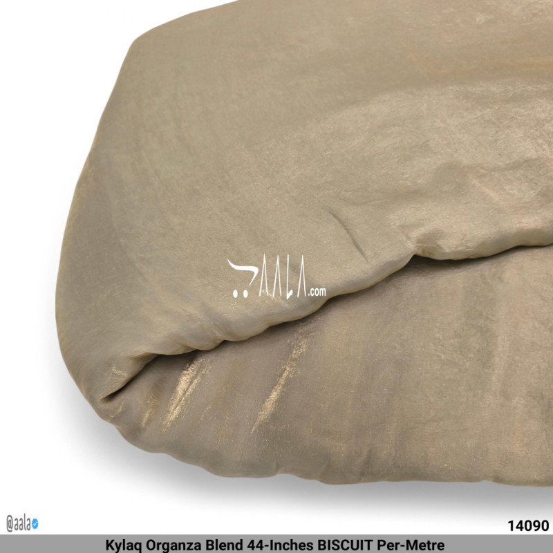 Kylaq Organza Blend 44-Inches BISCUIT Per-Metre 