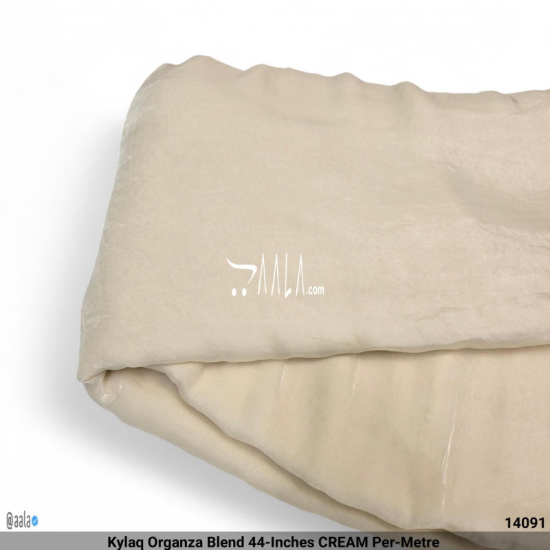 Kylaq Organza Blend 44-Inches CREAM Per-Metre