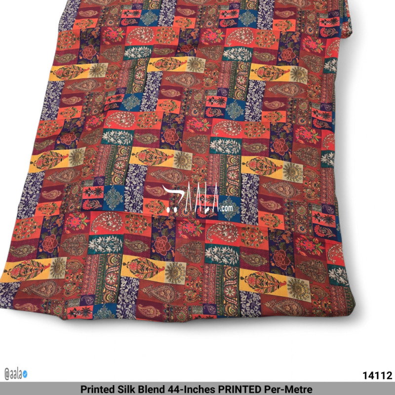 Printed Silk Blend 44-Inches PRINTED Per-Metre 