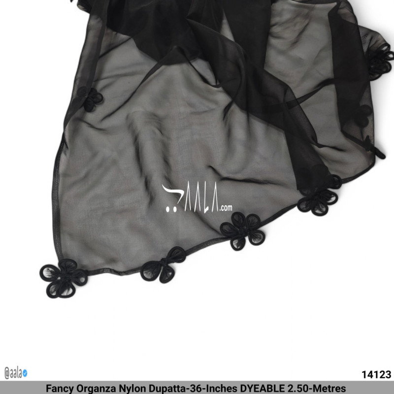 Fancy Organza Nylon Dupatta-36-Inches DYEABLE 2.50-Metres 