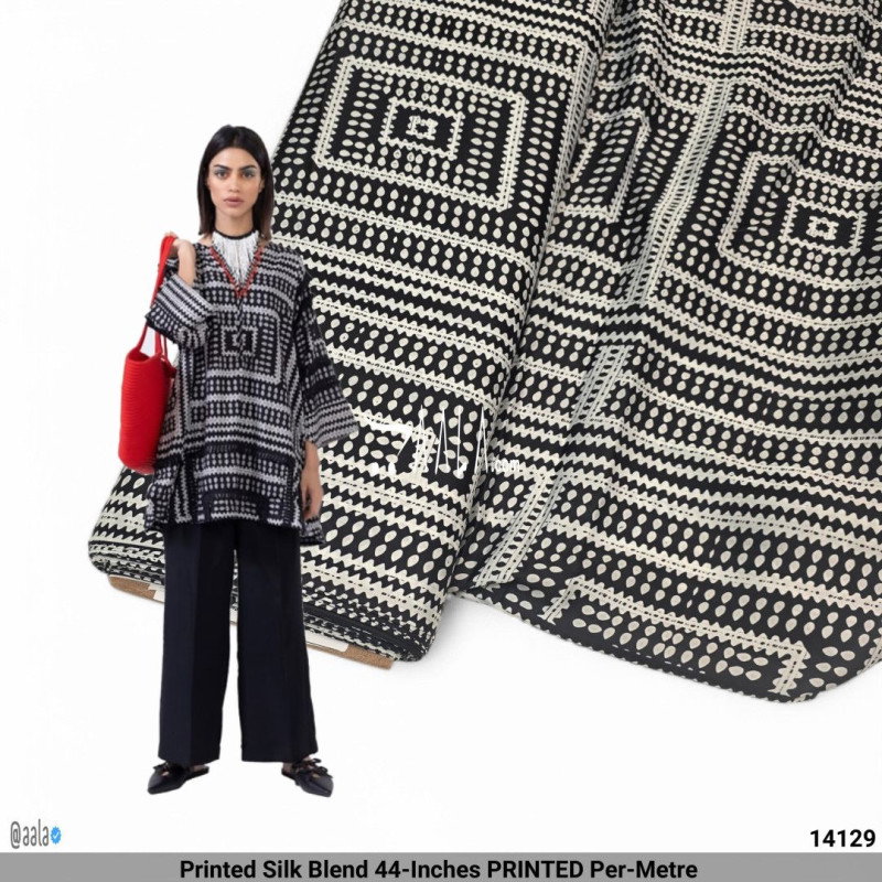 Printed Silk Blend 44-Inches PRINTED Per-Metre 