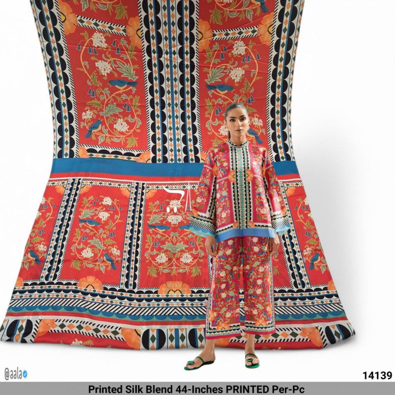 Printed Silk Blend 44-Inches PRINTED Per-Pc
