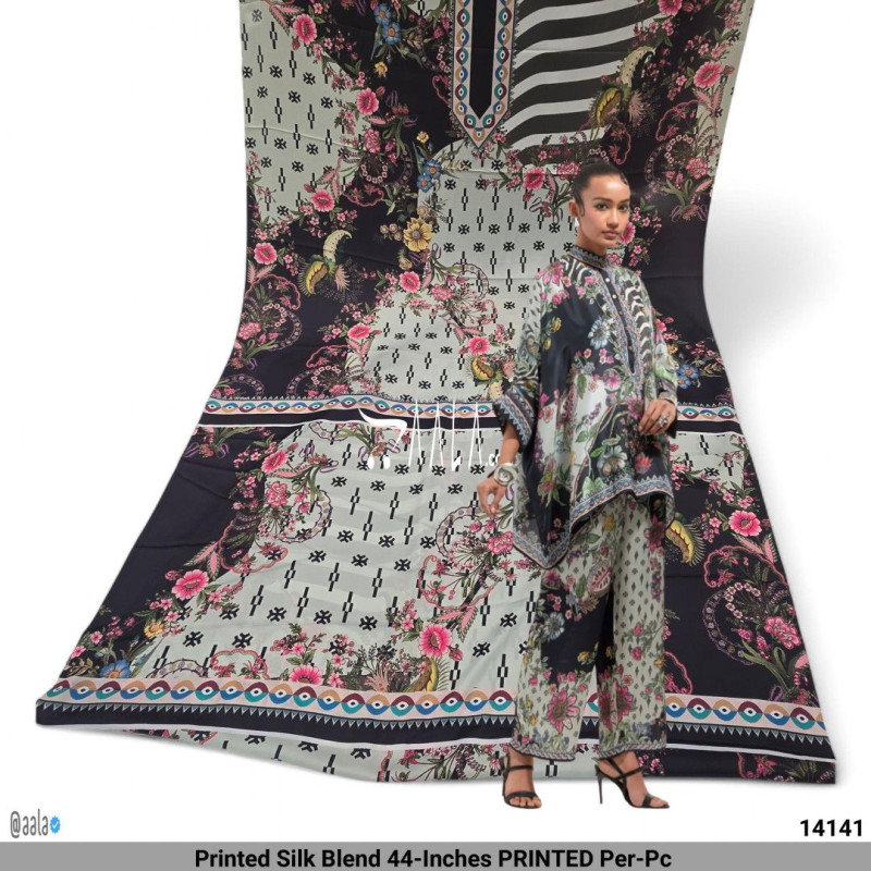 Printed Silk Blend 44-Inches PRINTED Per-Pc