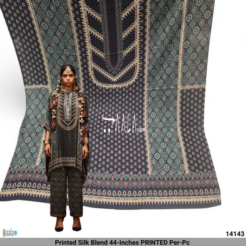Printed Silk Blend 44-Inches PRINTED Per-Pc 