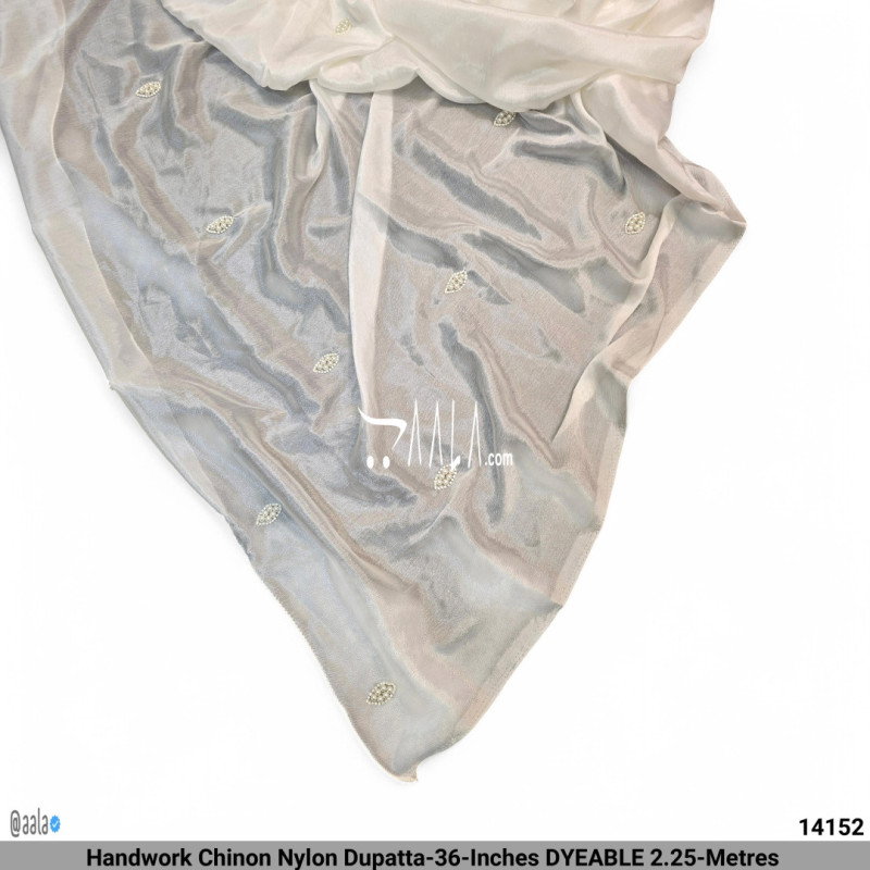 Handwork Chinon Nylon Dupatta-36-Inches DYEABLE 2.25-Metres