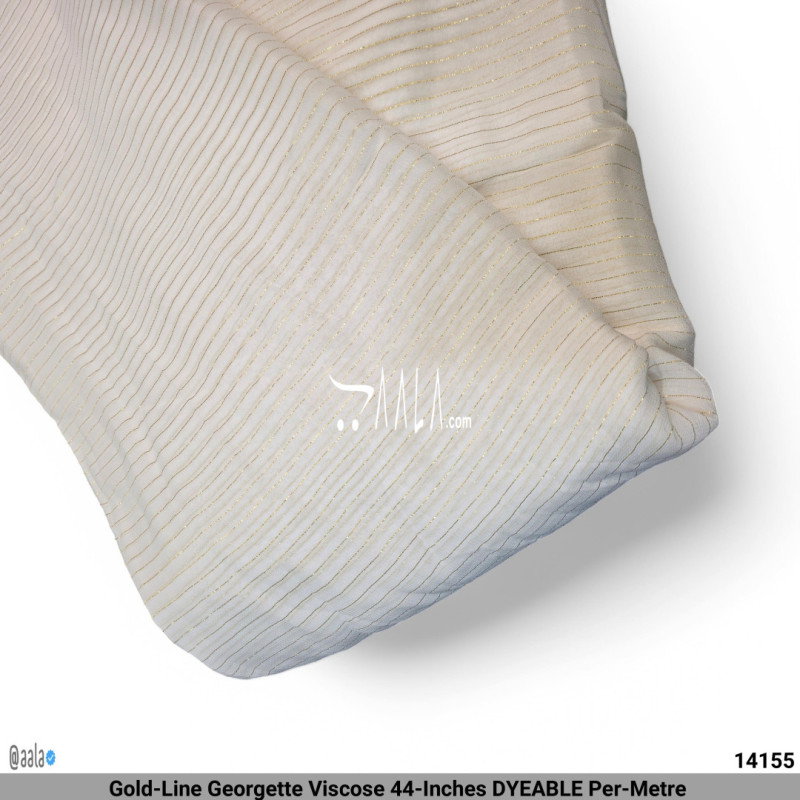 Gold-Line Georgette Viscose 44-Inches DYEABLE Per-Metre 