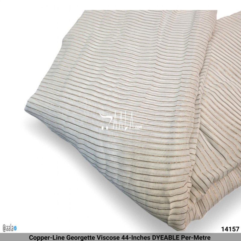Copper-Line Georgette Viscose 44-Inches DYEABLE Per-Metre