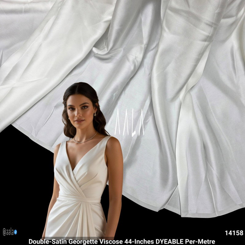 Double-Satin Georgette Viscose 44-Inches DYEABLE Per-Metre 