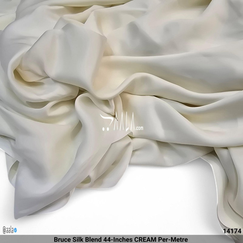 Bruce Silk Blend 44-Inches CREAM Per-Metre