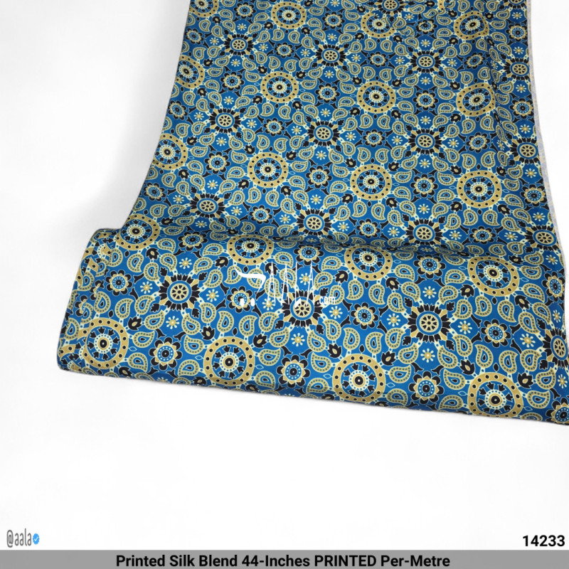 Printed Silk Blend 44-Inches PRINTED Per-Metre