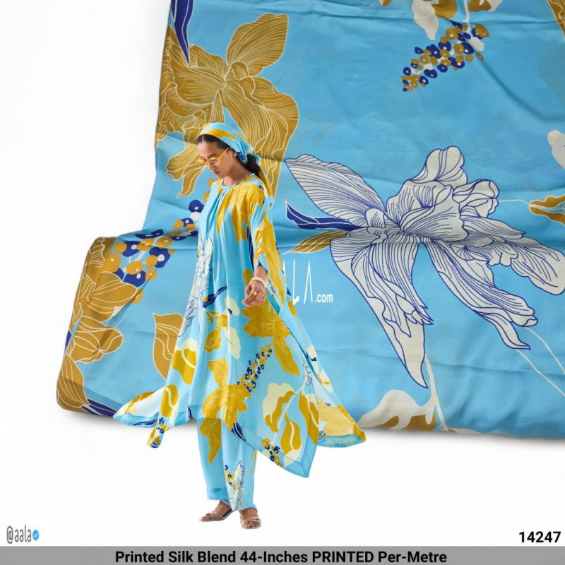 Printed Silk Blend 44-Inches PRINTED Per-Metre 