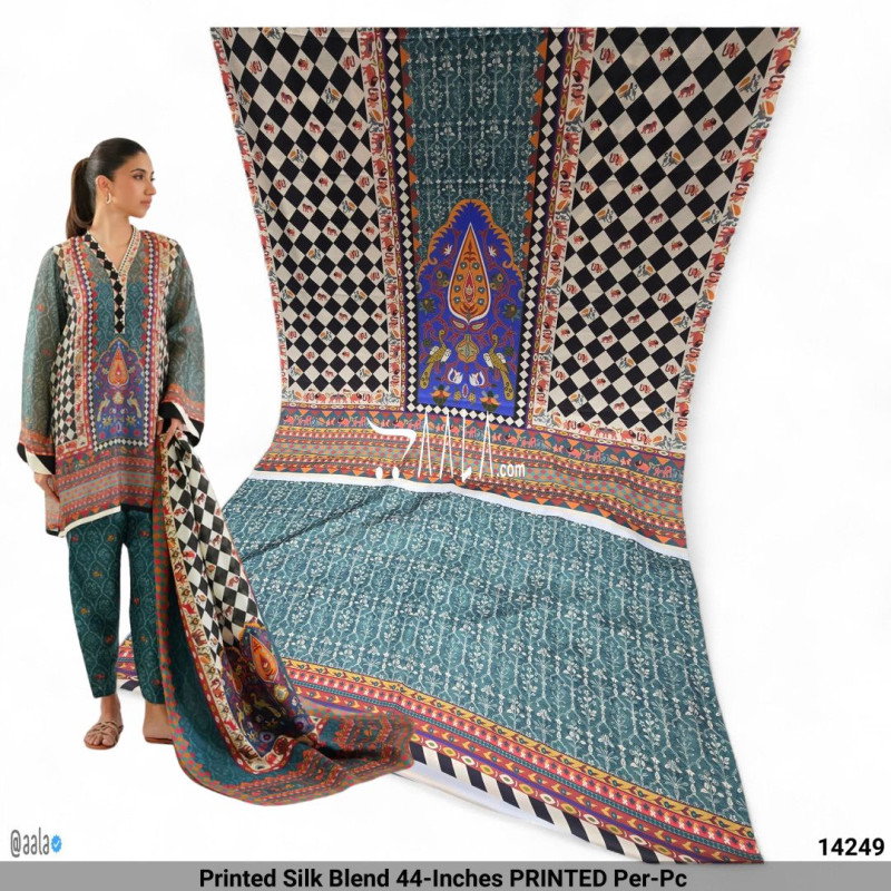 Printed Silk Blend 44-Inches PRINTED Per-Pc