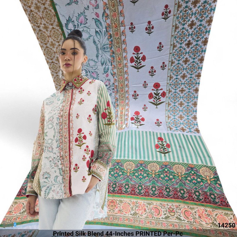 Printed Silk Blend 44-Inches PRINTED Per-Pc