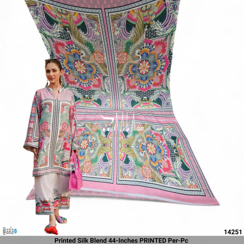 Printed Silk Blend 44-Inches PRINTED Per-Pc