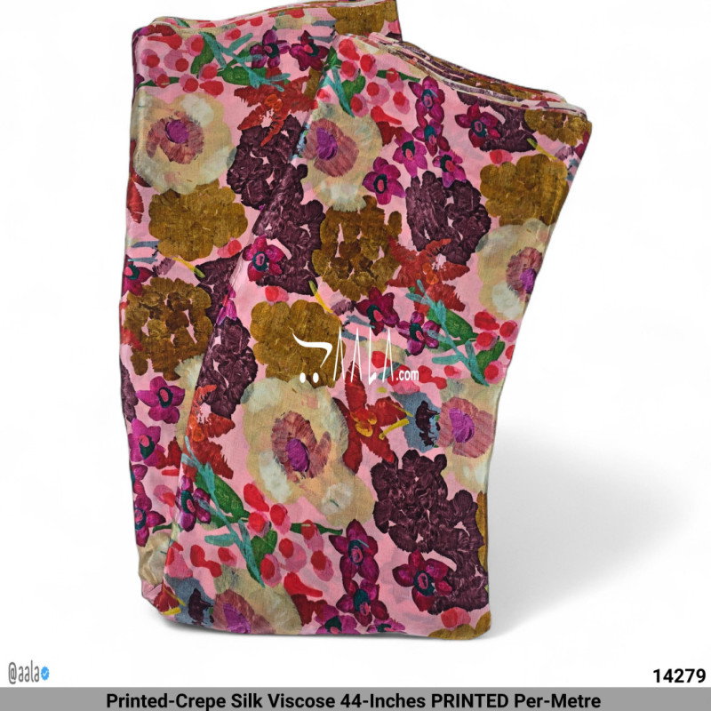 Printed-Crepe Silk Viscose 44-Inches PRINTED Per-Metre 