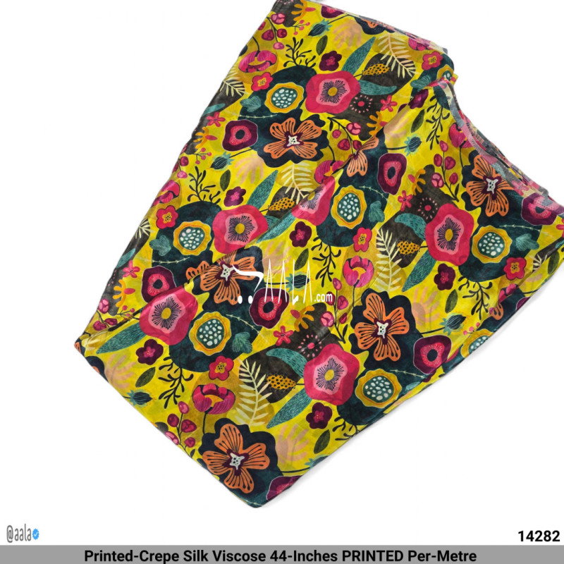 Printed-Crepe Silk Viscose 44-Inches PRINTED Per-Metre