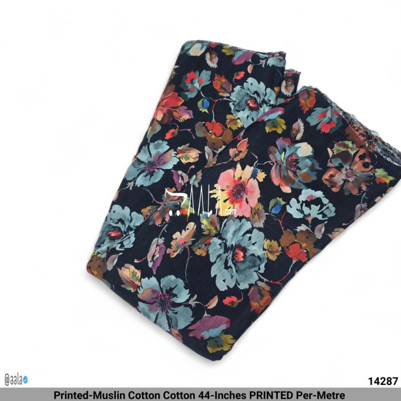 Printed-Muslin Cotton Cotton 44-Inches PRINTED Per-Metre