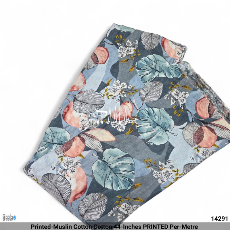 Printed-Muslin Cotton Cotton 44-Inches PRINTED Per-Metre