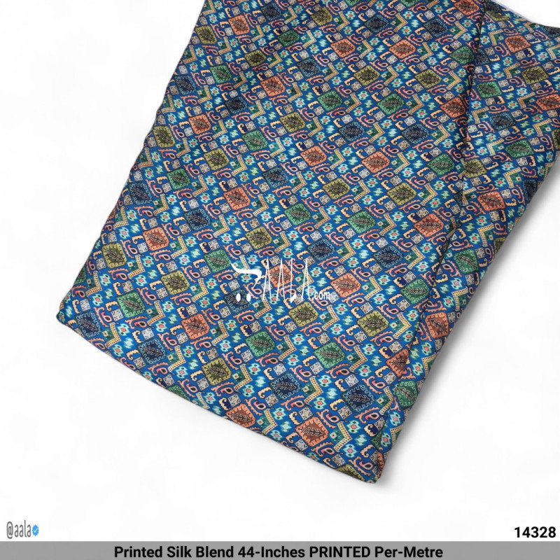Printed Silk Blend 44-Inches PRINTED Per-Metre