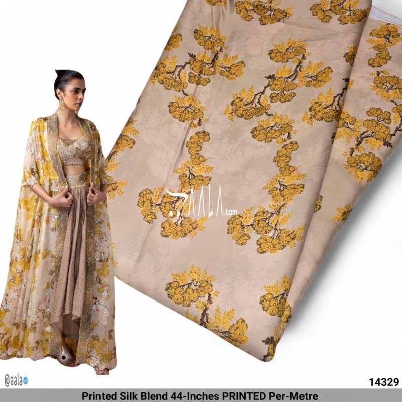 Printed Silk Blend 44-Inches PRINTED Per-Metre