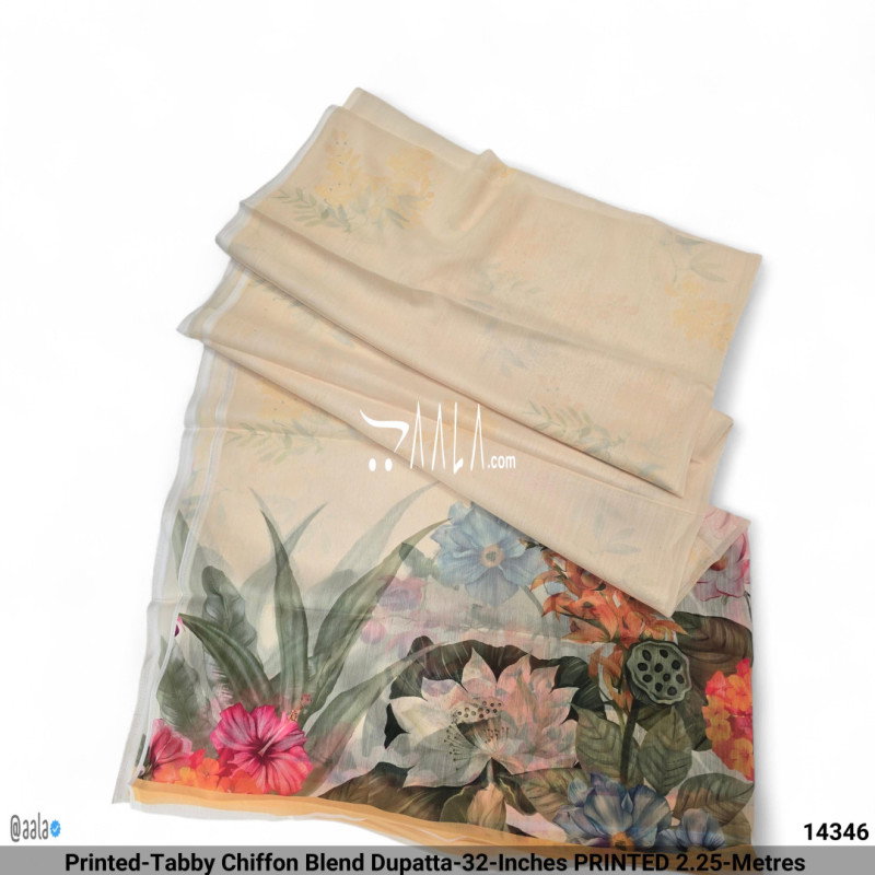 Printed-Tabby Chiffon Blend Dupatta-32-Inches PRINTED 2.25-Metres 