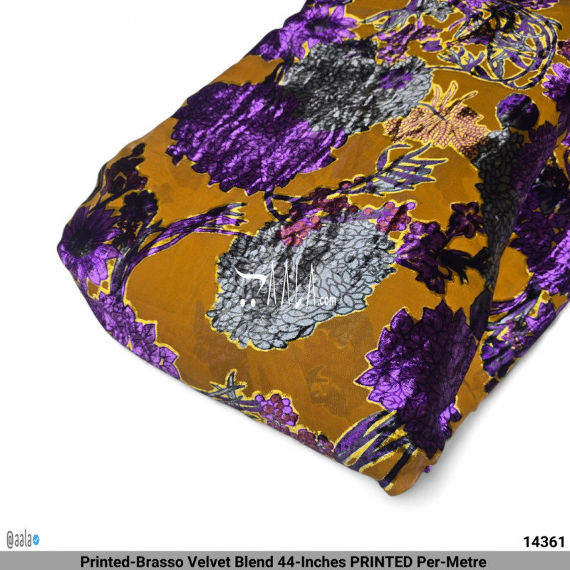 Printed-Brasso Velvet Blend 44-Inches PRINTED Per-Metre 