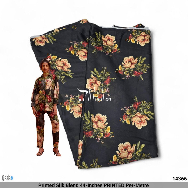 Printed Silk Blend 44-Inches PRINTED Per-Metre 