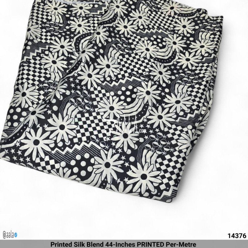 Printed Silk Blend 44-Inches PRINTED Per-Metre