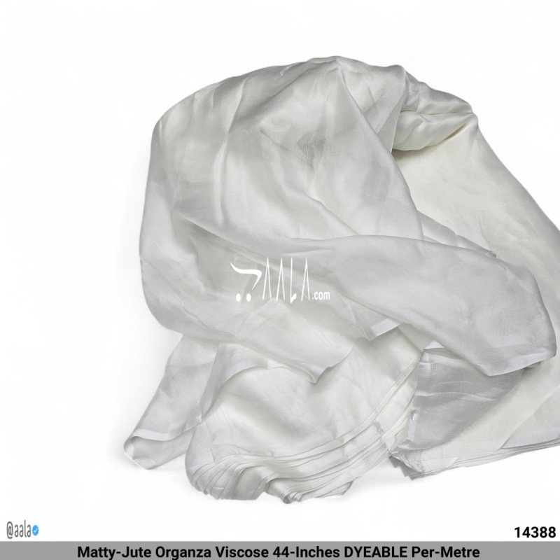 Matty-Jute Organza Viscose 44-Inches DYEABLE Per-Metre 