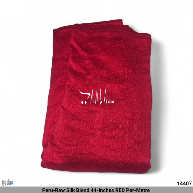 Peru-Raw Silk Blend 44-Inches RED Per-Metre 