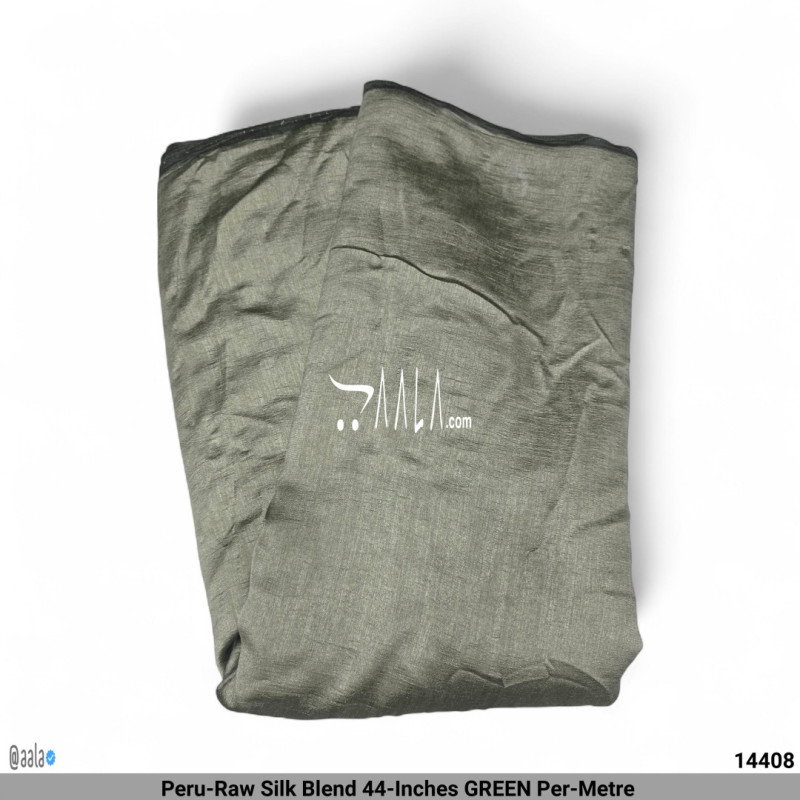 Peru-Raw Silk Blend 44-Inches GREEN Per-Metre