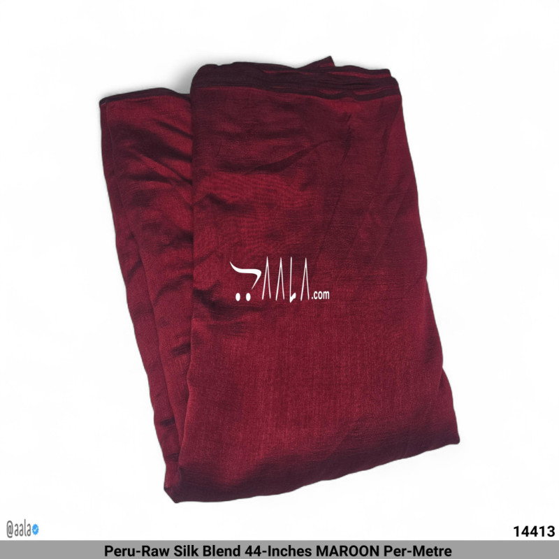 Peru-Raw Silk Blend 44-Inches MAROON Per-Metre