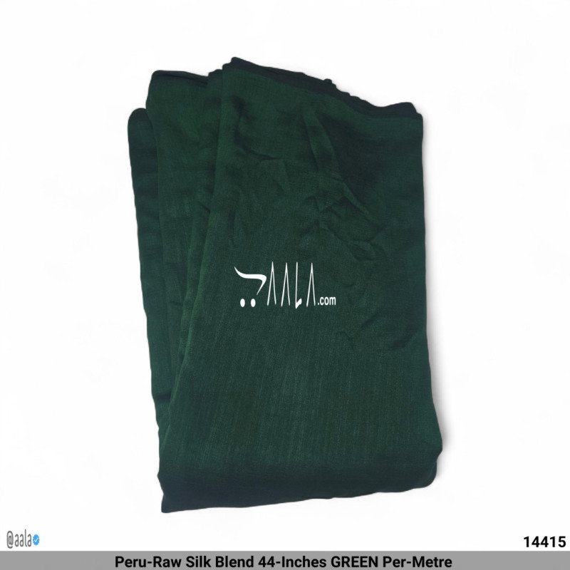 Peru-Raw Silk Blend 44-Inches GREEN Per-Metre