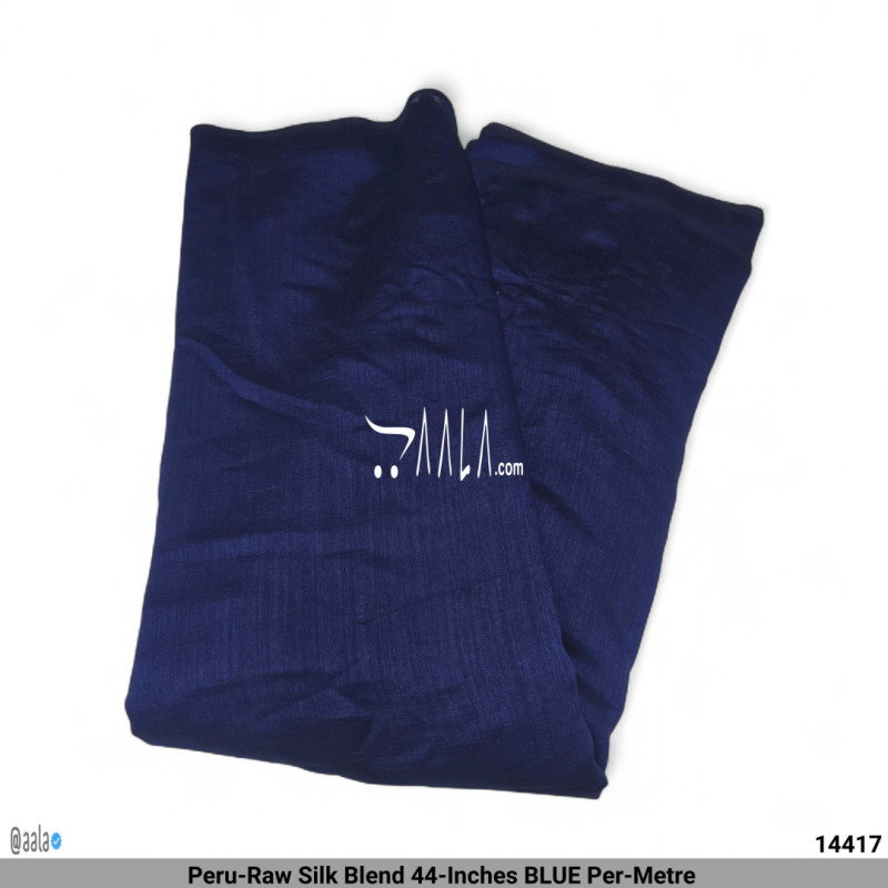 Peru-Raw Silk Blend 44-Inches BLUE Per-Metre 