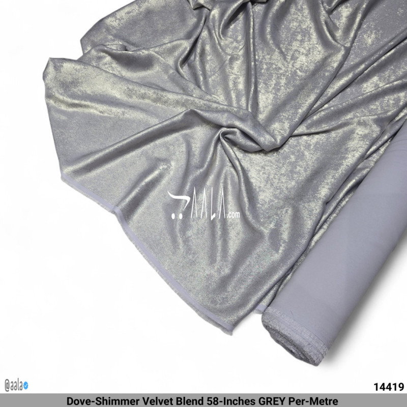 Dove-Shimmer Velvet Blend 58-Inches GREY Per-Metre