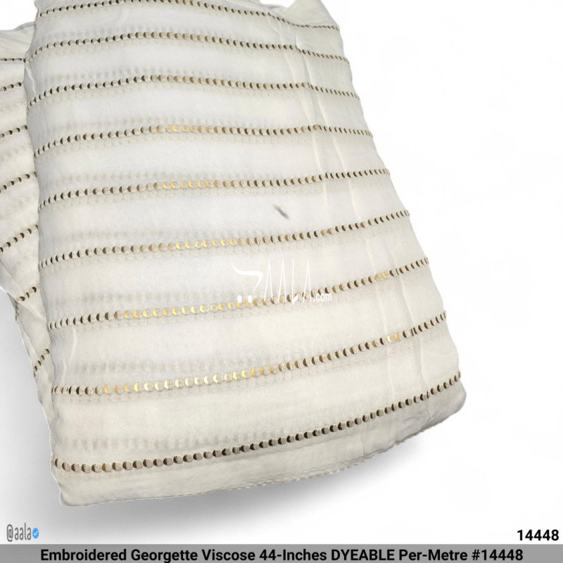 Embroidered Georgette Viscose 44-Inches DYEABLE Per-Metre