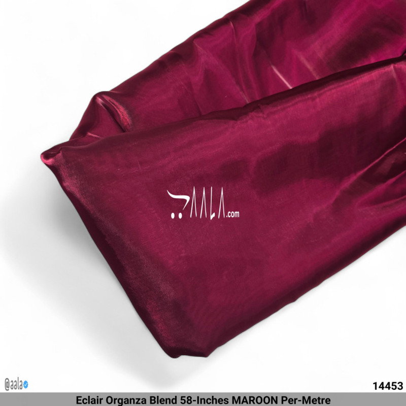 Eclair Organza Blend 58-Inches MAROON Per-Metre