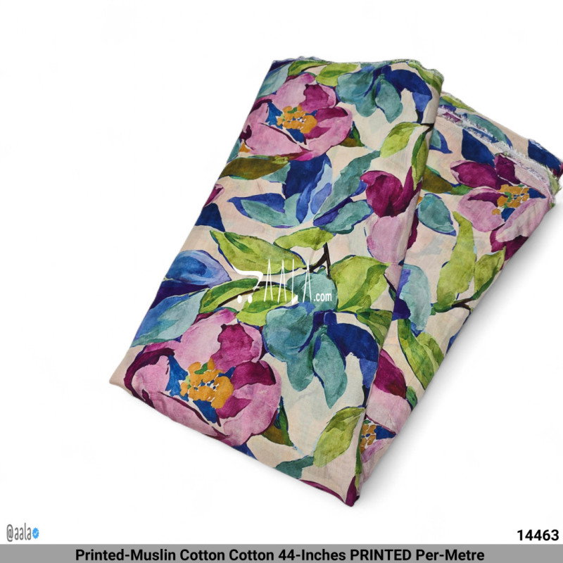 Printed-Muslin Cotton Cotton 44-Inches PRINTED Per-Metre 