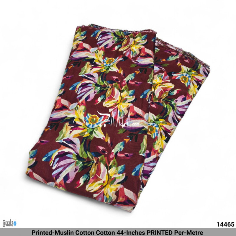 Printed-Muslin Cotton Cotton 44-Inches PRINTED Per-Metre