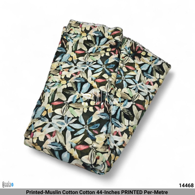 Printed-Muslin Cotton Cotton 44-Inches PRINTED Per-Metre