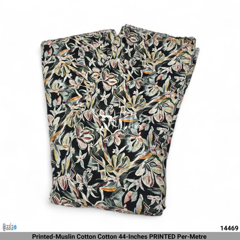 Printed-Muslin Cotton Cotton 44-Inches PRINTED Per-Metre
