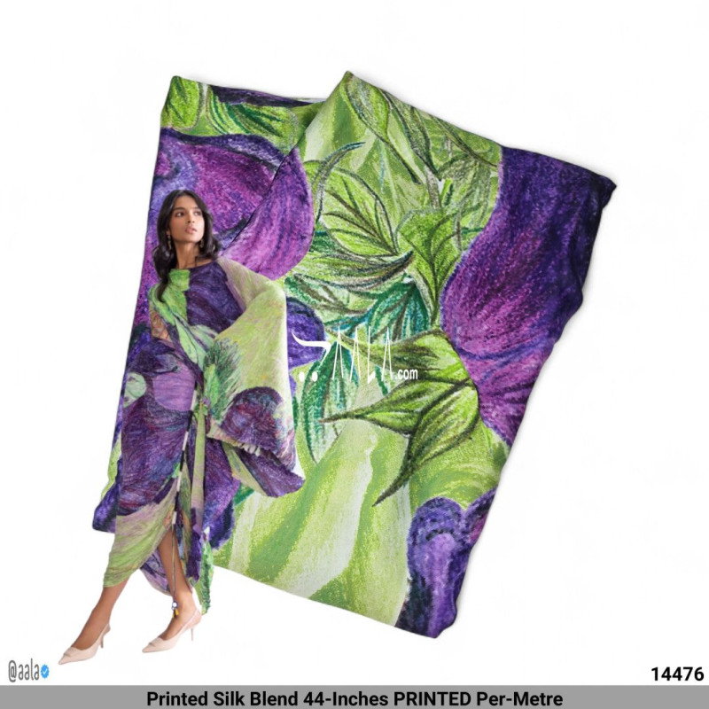 Printed Silk Blend 44-Inches PRINTED Per-Metre