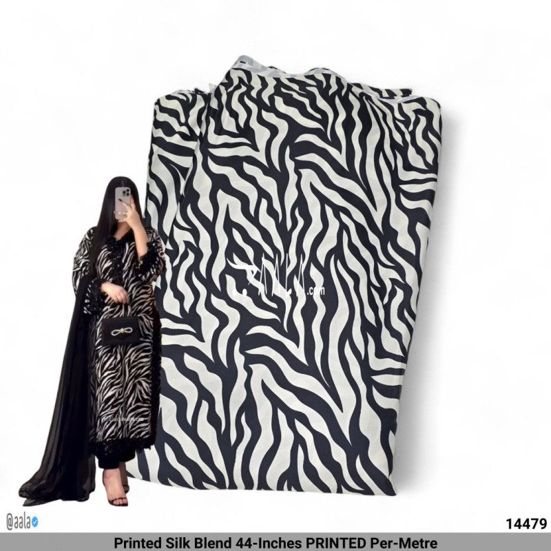 Printed Silk Blend 44-Inches PRINTED Per-Metre