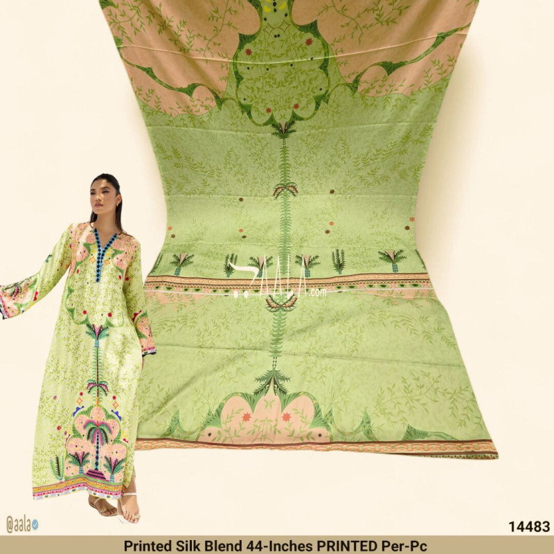 Printed Silk Blend 44-Inches PRINTED Per-Pc
