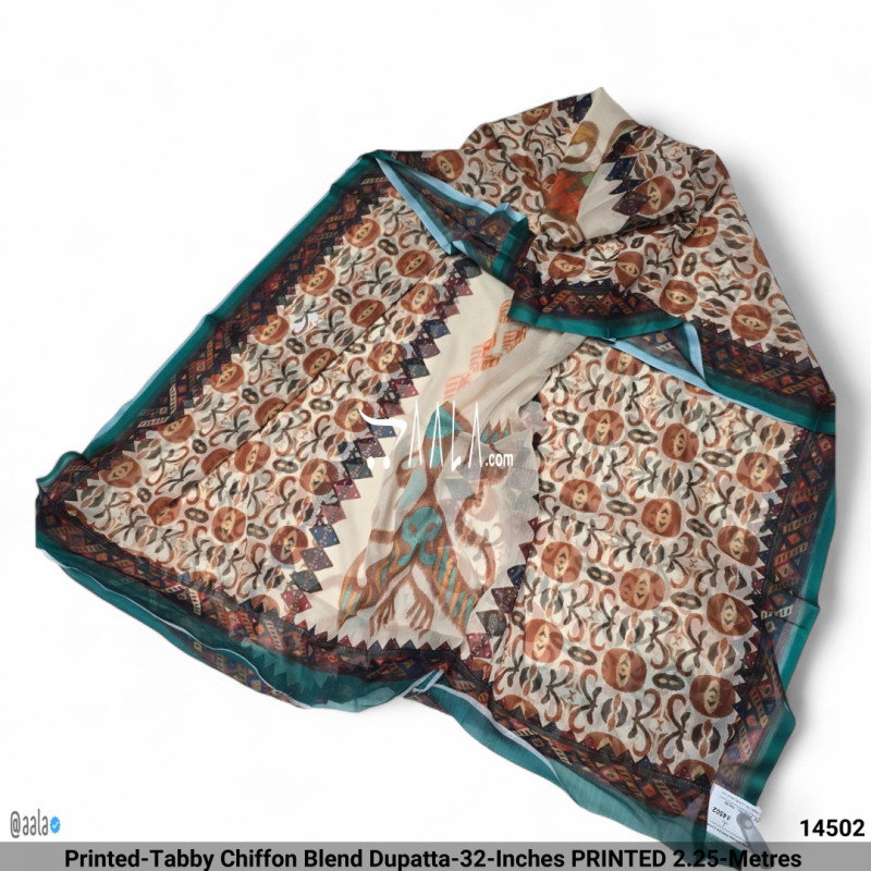 Printed-Tabby Chiffon Blend Dupatta-32-Inches PRINTED 2.25-Metres