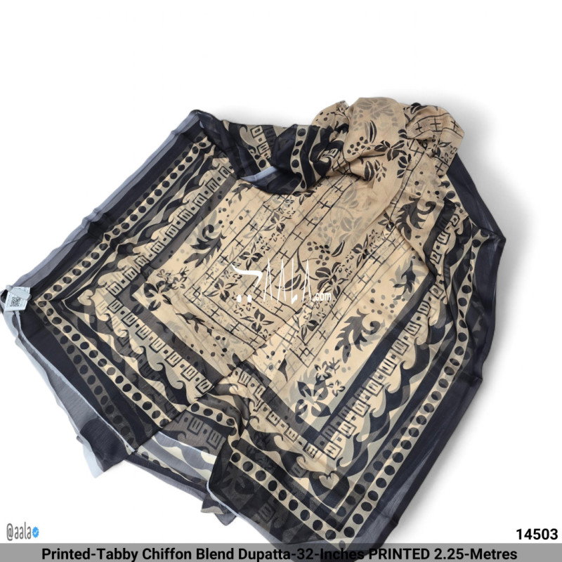 Printed-Tabby Chiffon Blend Dupatta-32-Inches PRINTED 2.25-Metres