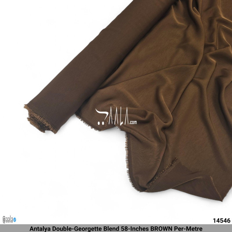 Antalya Double-Georgette Blend 58-Inches BROWN Per-Metre
