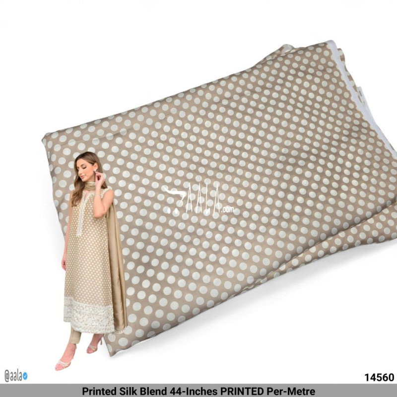 Printed Silk Blend 44-Inches PRINTED Per-Metre