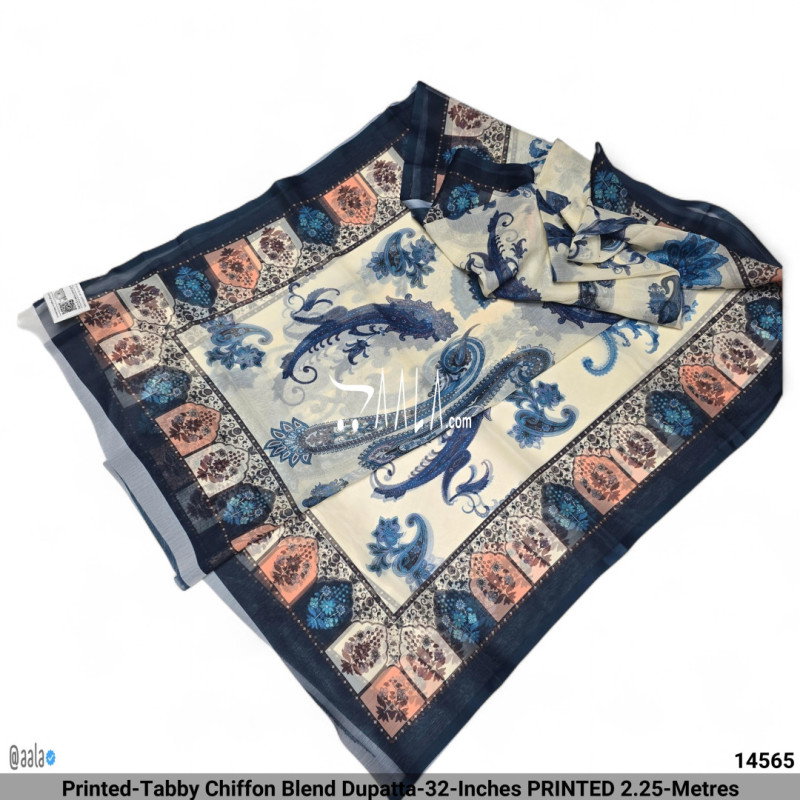 Printed-Tabby Chiffon Blend Dupatta-32-Inches PRINTED 2.25-Metres